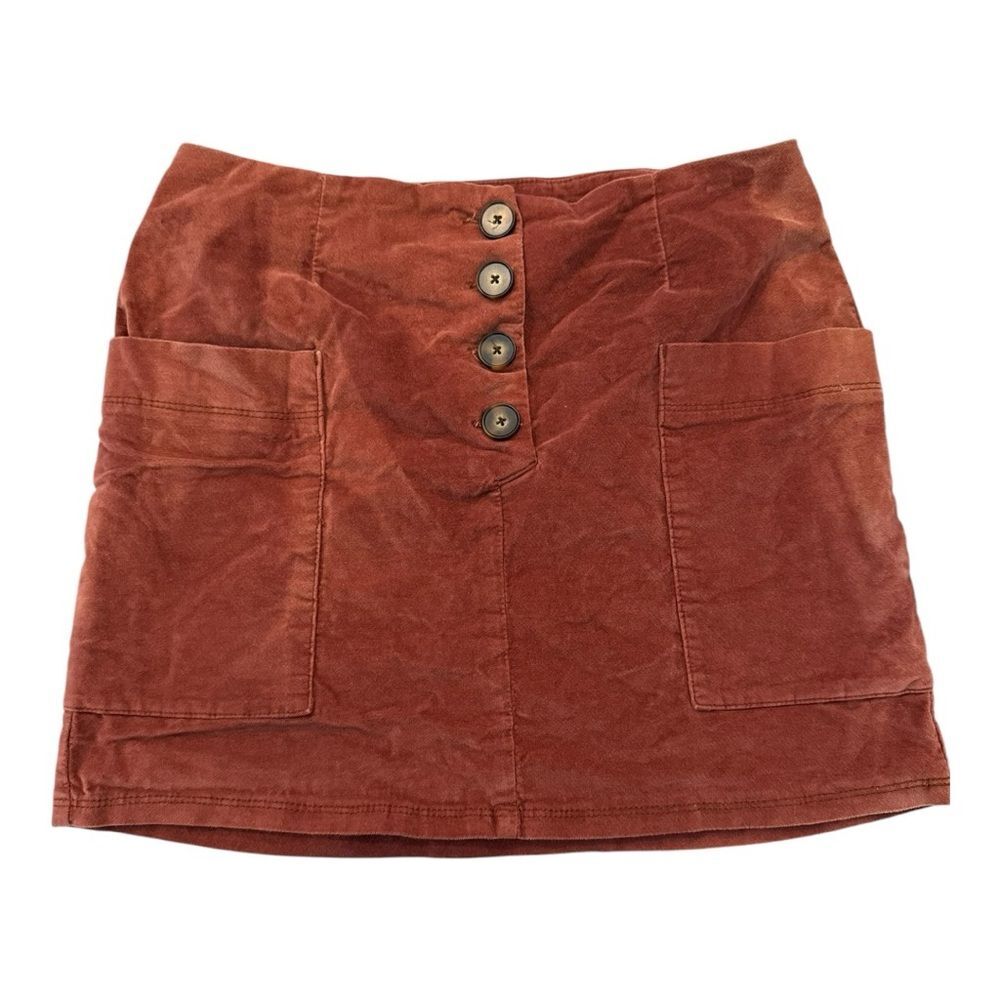 Urban Outfitters BDG  Rusty Red-Orange Distressed Velvety Women's Med Mini Skirt